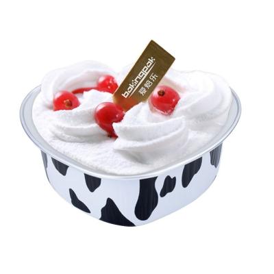 China Heart Shaped Colorful Microwaveable Aluminum Foil Baking Containers Baking Dish Food Tray for sale