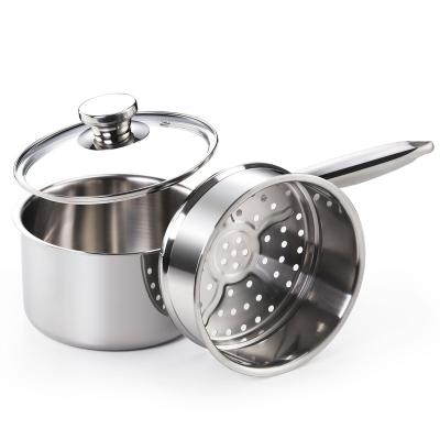 China 304 Stainless Steel Non Food Steamer Glass Stick Lid Cookware Minimalist Mini Commercial 3 Layer Pot for sale