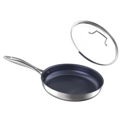 China Large Size Durable Pan With Handle Frying Wholesale 26cm Durable High Quality Titanium for sale