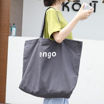 China Large Tote Bag Custom Printed Logo Fashion Shoulder Shopping Bag Eco Female Reusable Grocery Handbag Custom Canvas Tote Bag for sale