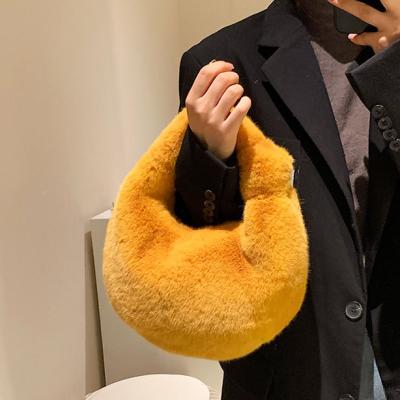 China Daily life handbags ladies fashion show style girls party top popular winter new branded fur handbags luxury ladies for sale