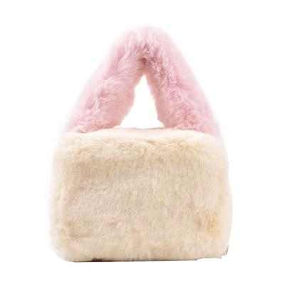 China Fur Daily Handbags Fashion Colorful Winter Hot Sale Stylish Girls Fashionable Women Designer Handbags Fur Purses and Handbags for sale