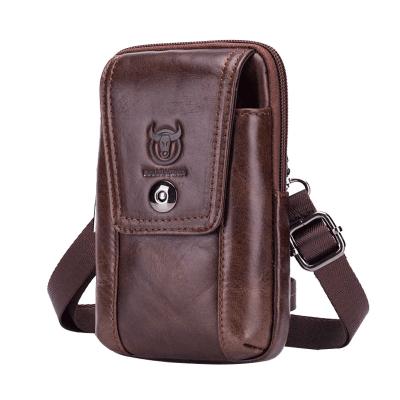 China BULL Genuine Leather Cross Daily Multifunctional Mobile Phone CAPTAIN Casual Belt Bags & Body Messenger Bag For Men for sale