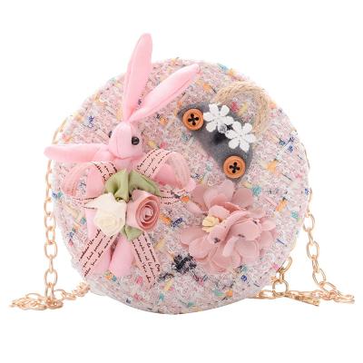 China 2021 New Trendy Bag A Designer Handbags Main Beading Cross - Round Messenger Mini Luxury Kid Purses Body Bags And Handbags for sale