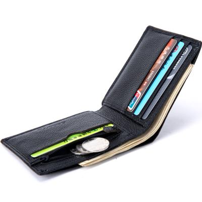 China Luxury High Quality Fashionable RFID Cowhide Slim Wallet For Men for sale