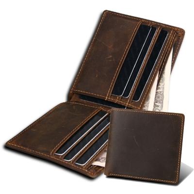 China Crazy Horse Men's Leather Wallets Men's Purse Genuine Leather Clutch Wallet RFID RFID Small Male Money Bag Purse Clutch Wallet for sale