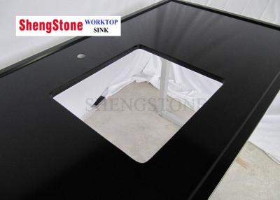 China Black Color Clear Epoxy Resin Countertops One Hole 1500*700 Mm Size for sale