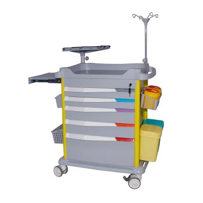 China MK-P17 Modern Cheap Price Movable ABS Hospital Medical Emergency Nursing Trolley For Drugs for sale