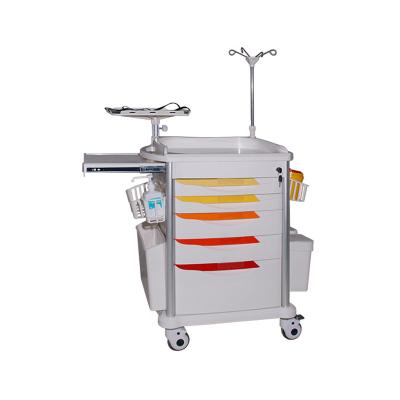 China Modern Cheap Mobile ABS Hospital Emergency Infusion Treatment Trolley Medical Cash Trolley With Drawer for sale