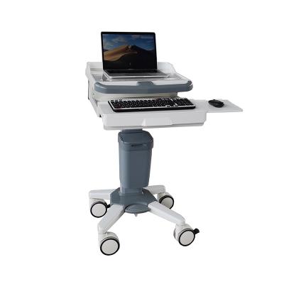 China Modern Used Mobile Adjustable Rolling Hospital Grade Laptop Carts On Wheels For Medical Offices for sale