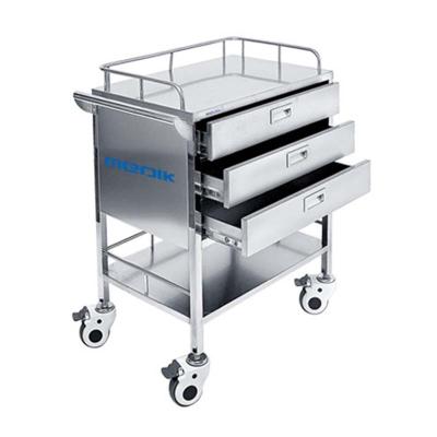 China Modern Medical Hospital Dressing Stainless Steel Trolley Surgical Trolley With Drawers for sale