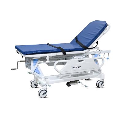 China Traditional Patient Manual Stretcher Height Adjustment Transfer Hospital Transport Medical Patient Trolley for sale