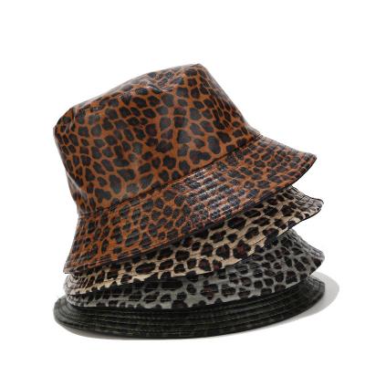 China Wholesale Leopard Print Women Sun Protection 2021 Winter Sun Protection Fashion Outdoor Casual Bucket Hats for sale