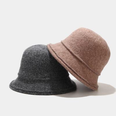 China Floppy Sun Protection Hats Spring Wool Bucket Hat Women Fashion Fisherman Felt Autumn Winter Cap 2021 Vintage for sale