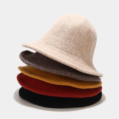 China Winter Bucket Hat Fisherman Gorros Warm Soft Panama Faux Fur Fishing Sun Protection Bucket Hat For Women Ladies Hats for sale