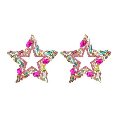 China High Quality Colorful BOHEMIA Fashion Crystals Jewelry Accessories For Women Rhinestones Stud Earrings for sale