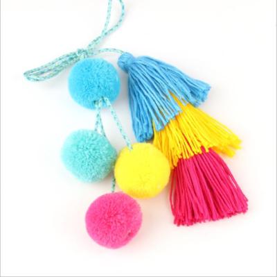 China Boho Handmade Bag Women Pendant Accessories Charm Multicolor Key Chain With Tassels Gift For Summer for sale