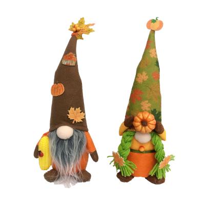 China Great performance; creative custom pumpkin maple leaf plush dwarf doll toy for harvesting festival decorations for sale