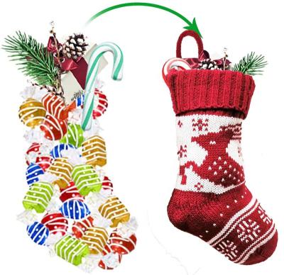 China Great performance; High quality ; Christmas Atmosphere 9 Inch Christmas Tree Snow Red Deer Knit Acrylic Christmas Socks For Christmas Holiday Decoration for sale