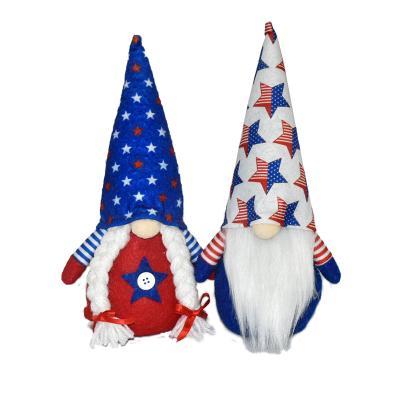 China Great performance; 2021 Creative Border Striped Dwarf Elf Doll Stuffed Home Furnishings For The USA Fourth Of July Decoration for sale