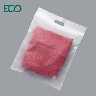 China Reusable Plastic Ziplock Bag Cosmetic Transparent Frosted Clothing Bags With Handle Te koop