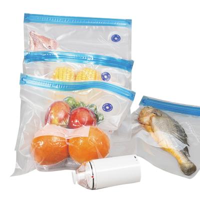 China Reusable Plastic Food Vacuum Bag With Valve And Hand Pump eco friendly for sale