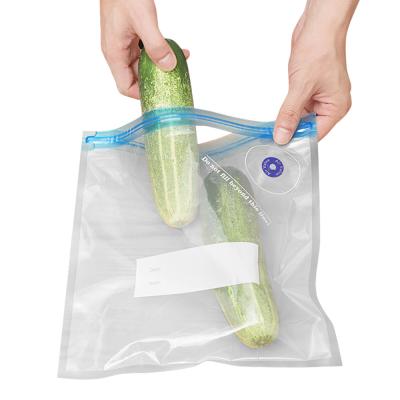 China BPA Free Food Vacuum Bag Reusable Plastic  With Air Valve  For Kitchen Food Storage for sale