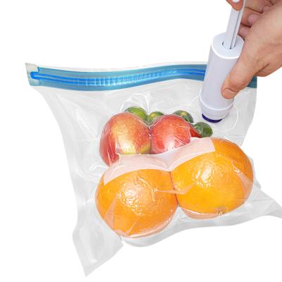 Κίνα Ziplock Food Vacuum Bag Plastic  Sous Vide Bags With Hand Pump προς πώληση