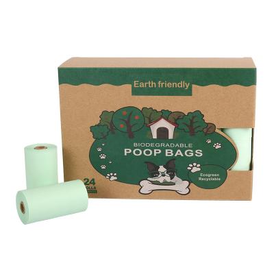 China Scented Biodegradable Plastic Bag Compostable Pet Dog Cat Trash Bag With Dispenser zu verkaufen