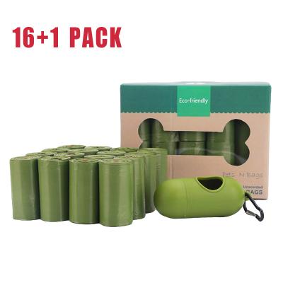 China 16 Pack Biodegradable Plastic Bag For Pet Poop Compostable With Holder Dispenser zu verkaufen