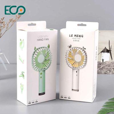 China Decorative Cardboard Packaging Paper Box White Cardboard Boxes for Hand Held Electric Fan Packaging for sale