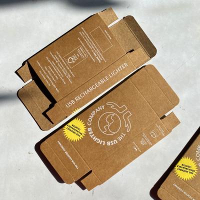 China Biodegradable Custom Logo Brown Kraft Cardboard Paper Boxes For Electronic Product en venta