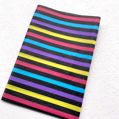 China Fashionable Festive Customised Stripe Rainbow Tissue Paper For Gift for sale