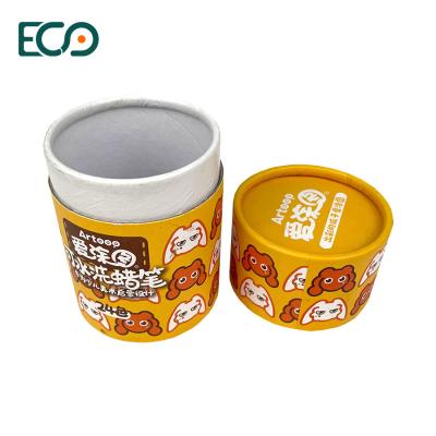 China Yellow Pet Patterns Cylinder Tube Box Custom Paper Round Cardboard Cylinderd Box for sale