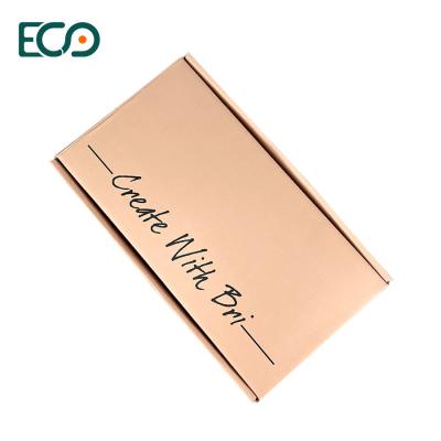 Cina High Quality Custom Design Light Brown Orange Shipping Boxes Custom Logo Gift Paper Eyelash Box in vendita