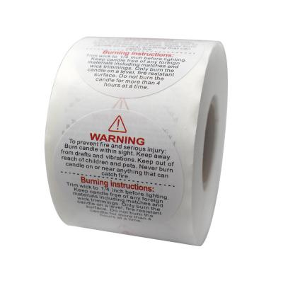 中国 Biodegradable OEM Art Paper Black Warning Words Label Sticker Rolls With Low Moq 販売のため