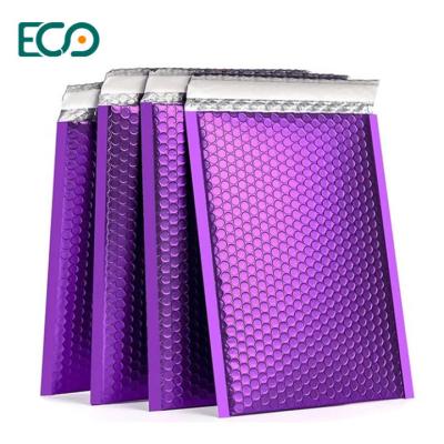 China Factory High Quality Purple Padad Envelope Aluminum Foil Polymailer Bags Amazon Express Shipping Air Bubble Mailer With Logo Te koop