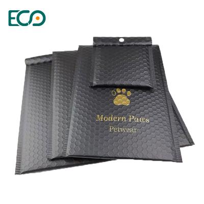 China Custom Metallic Envelopes Air Padded Postal Courier Shipping Bubble Bags Custom Logo Mailing Bags Black Bubble Mailer for sale