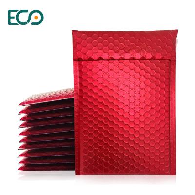 Chine Red Shiny Metallic Aluminum Foil Bubble Mailer Compostable Enveloppe Bulle with Stock Size à vendre