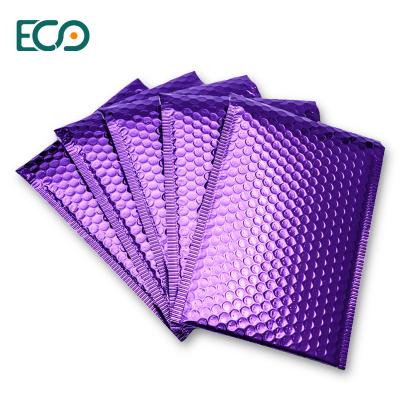 China Large Custom Logo Eco Friendly Bubble Mailer Light Metallic Poly Purple Bubble Mailers zu verkaufen