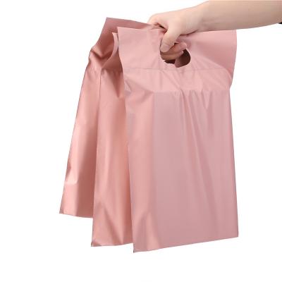 China Pink Poly Mailing Bag For Clothing Shipping Courier Packaging With Handles zu verkaufen