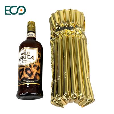 中国 Gold Aluminum Foil Air Column Bag Air Cushion Wrap High Quality Pape Air Pack Bags For 750ml Wine Bottle Protector 販売のため