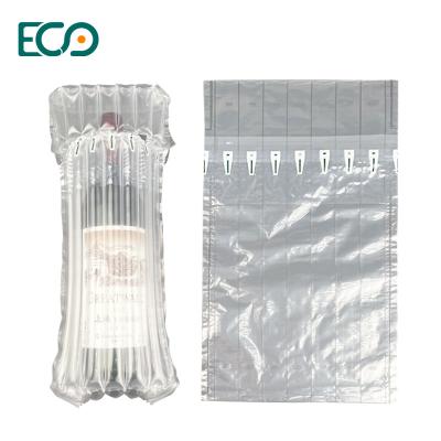 China Eco Friendly PAPE Transparent Strong Bubble Air Wrap Air Column Bag for Wine Bottle Protective Packaging for sale