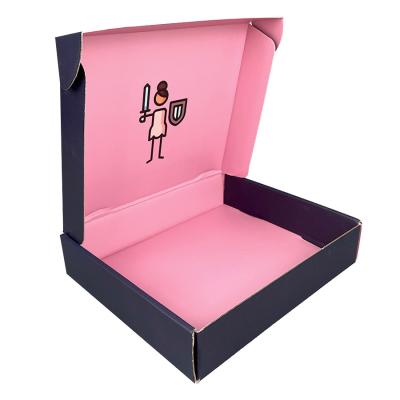 Chine China High Quality Pink And Navy Blue Kraft Paper Box Customized Gift Packaging Mailer Box à vendre