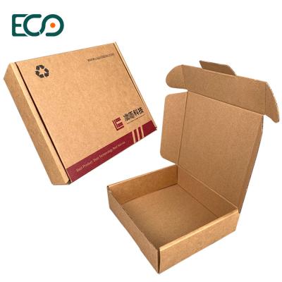 China Plain Disposable Brown Food Corrugated Kraft Paper Box With Recycled Materials for sale