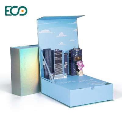 China Custom Printed Rigid Gift Boxes Magnetic Paper Boxes with Card Insert for sale