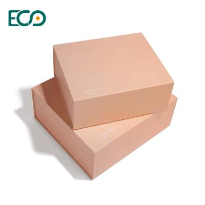 China Naked Pink Orange Blank Rigid Book Box Cardboard Promotional Gift Packaging Paper Rigid Box In Bulk for sale