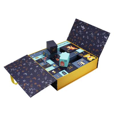 중국 Art Paper Rigid Gift Box Innovative Christmas Sock Xmas Advent Calendar Mystery Box 판매용