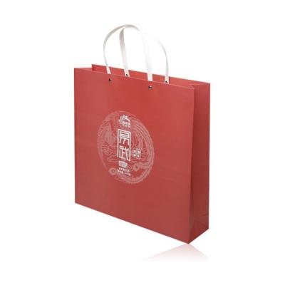 Cina Biodegradable Gift Packing Paper Bag Custom Design Personalized Red Paper Bags With Handle in vendita