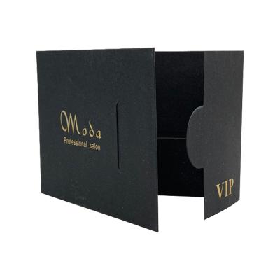 中国 Black Matte Recycled Paper Card Gold Stamping Small Large Vip Paper Card 販売のため